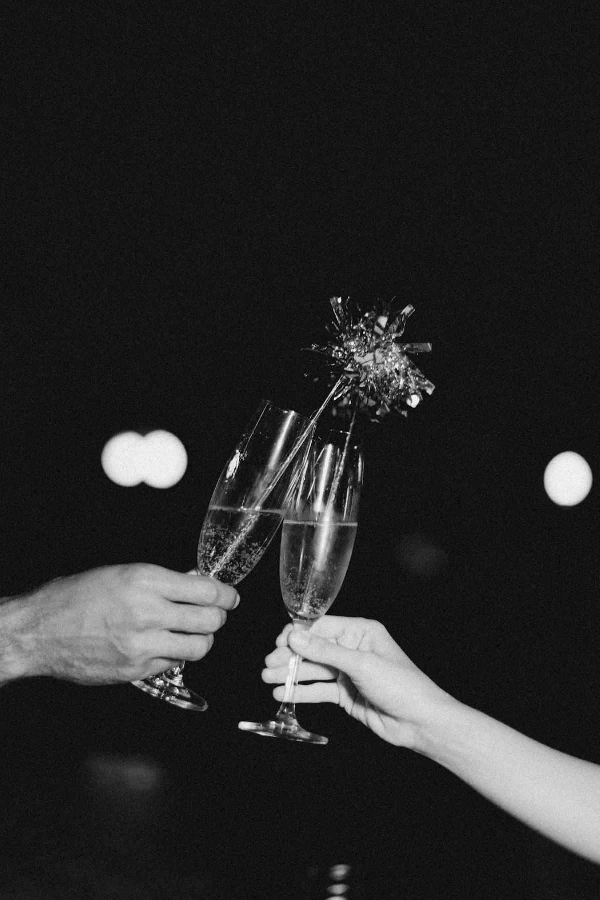 Champagne toast at a formal milestone celebration